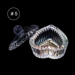 Nail Art with Lid Glass Crystal Cup