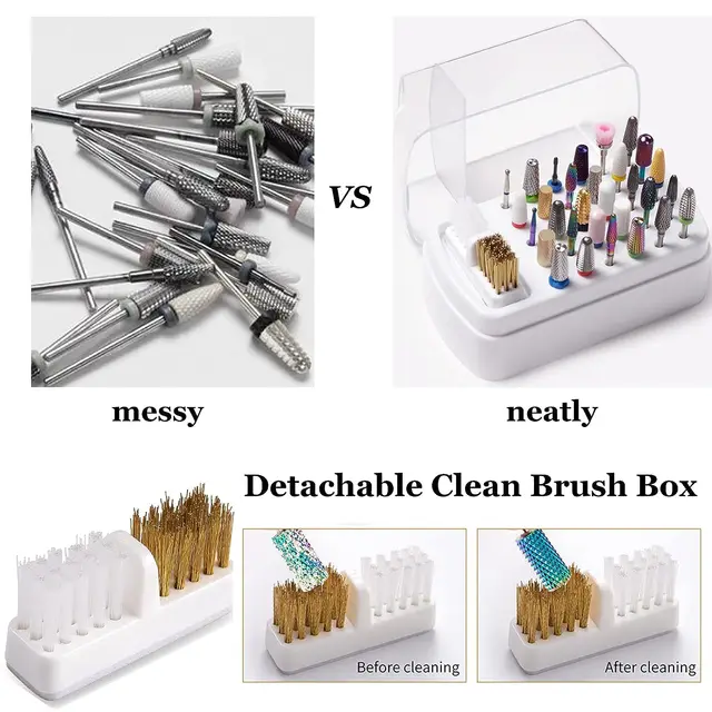 30 Holes Nail Drill Stand Display Organizer - Image 3